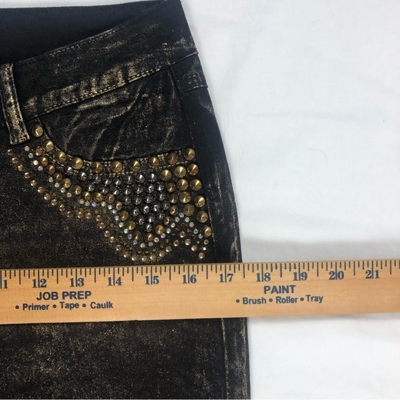 LUXE MODA (8) Black / Gold Embellished Jeans - Picture 14 of 16